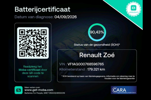 Renault ZOE 52kWh SOH 90% Eigen Accu Warmtepomp Navi Camera Stoel+Stuurverwarming Apple Carplay/Android Auto Bluetooth Ecc Pdc R135 Intens Cruise Control Led Lmv Isofix Lane Assist Regen+Lichtsensor Keyless Origineel Nederlandse Auto