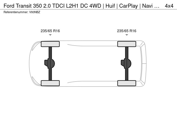 Ford Transit 350 2.0 TDCI L2H1 DC 4WD | Huif | CarPlay | Navi | Cruise | 7-persoons | Standkachel | Airco | Trekhaak | AWD 4x4