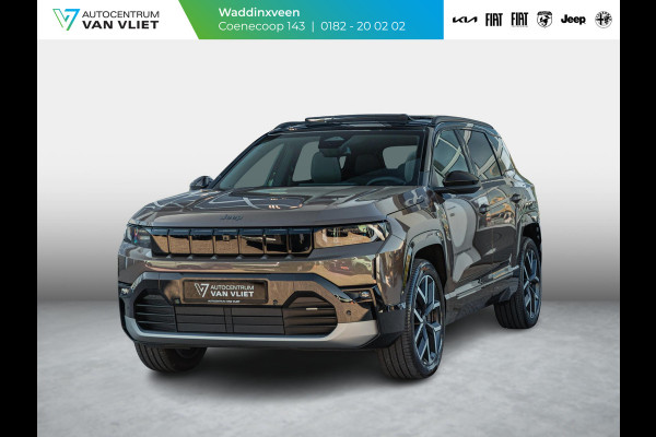 Jeep Compass First Edition 74 kWh | Adapt. Cruise | Camera | Carplay | 20" | Elektr. A-Klep | Navi | Winter Pack | Schuif/Kanteldak | Premium Pack | Conv. Pack | Warmtepomp
