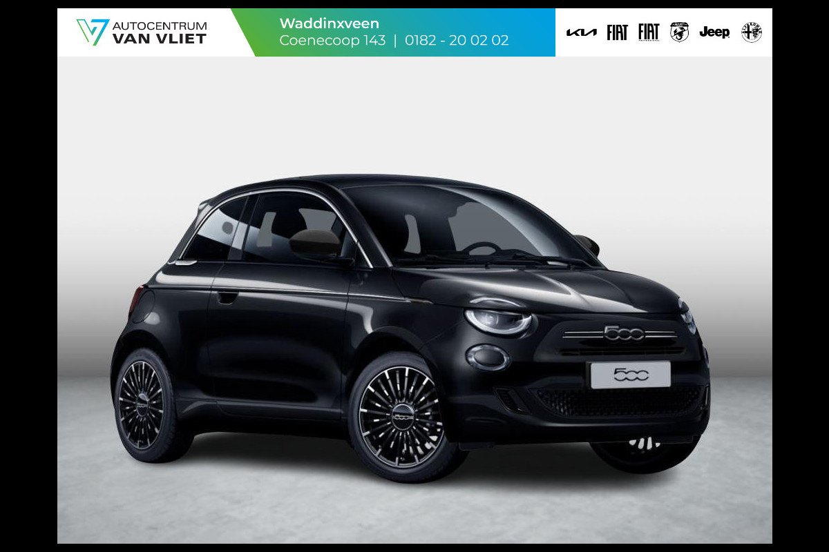 Fiat 500 Hybrid La Prima | Uit voorraad leverbaar | Clima | LED | PDC | JBL Premium Audio | 17" | Camera | Canneloni Ivory/Piombo interieur