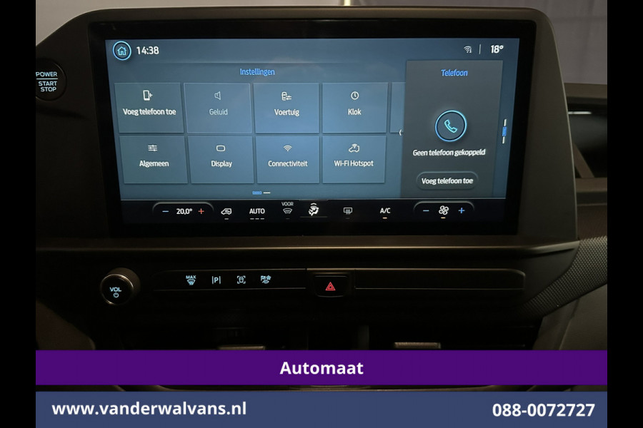 Ford Transit Custom 2.0 TDCI 136pk Automaat L1H1 Euro6 Airco | Camera | Apple Carplay | LED | Cruisecontrol | 2470kg Trekhaak Android Auto, Verwarmde voorruit, Parkeersensoren, Bijrijdersbank