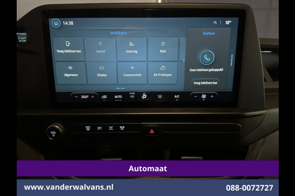 Ford Transit Custom 2.0 TDCI 136pk Automaat L1H1 Euro6 Airco | Camera | Apple Carplay | LED | Cruisecontrol | 2470kg Trekhaak Android Auto, Verwarmde voorruit, Parkeersensoren, Bijrijdersbank