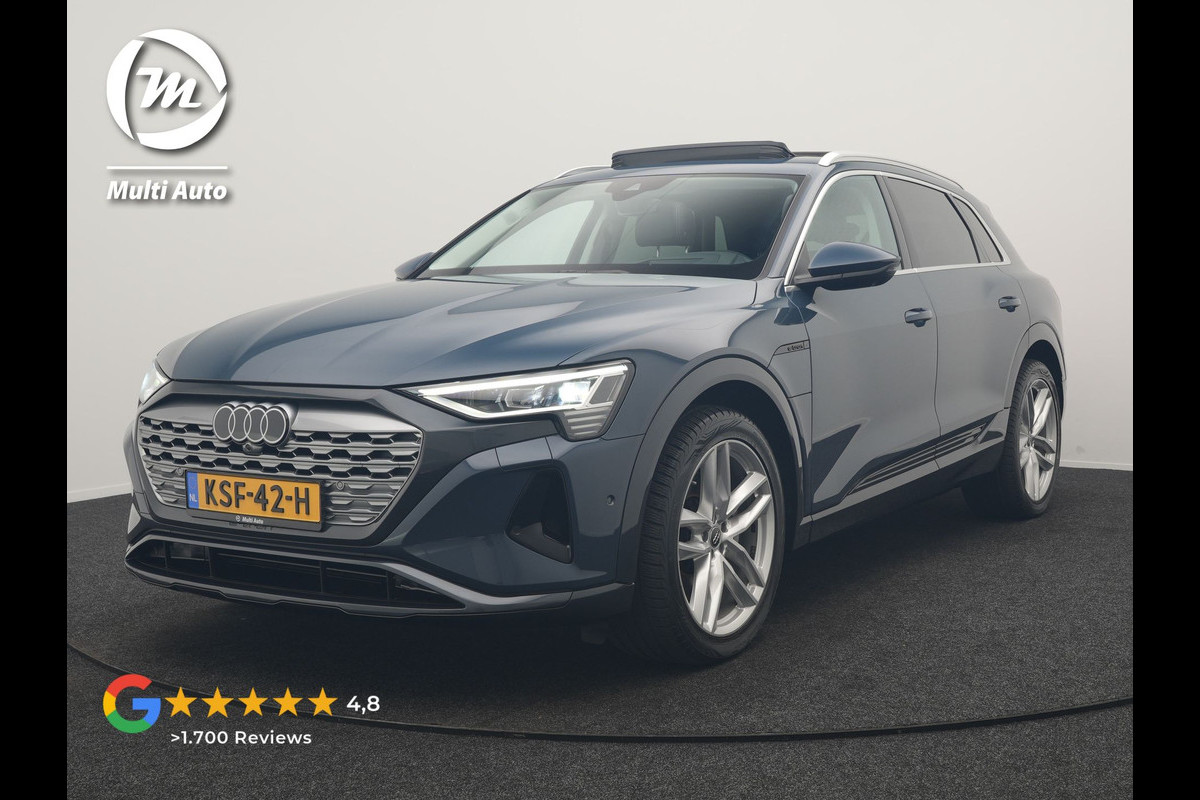 Audi Q8 e-tron 55 quattro Advanced Edition 115 kWh 408pk Dealer O.H | Panodak | Head Up | 360 Camera | Bang & Olufsen | Lederen Sportstoelen Massage & Memory | Stoelventilatie & Verwarming | Cruise Control | Keyless | Virtual | Navigatie | DAB | 21" L.M |