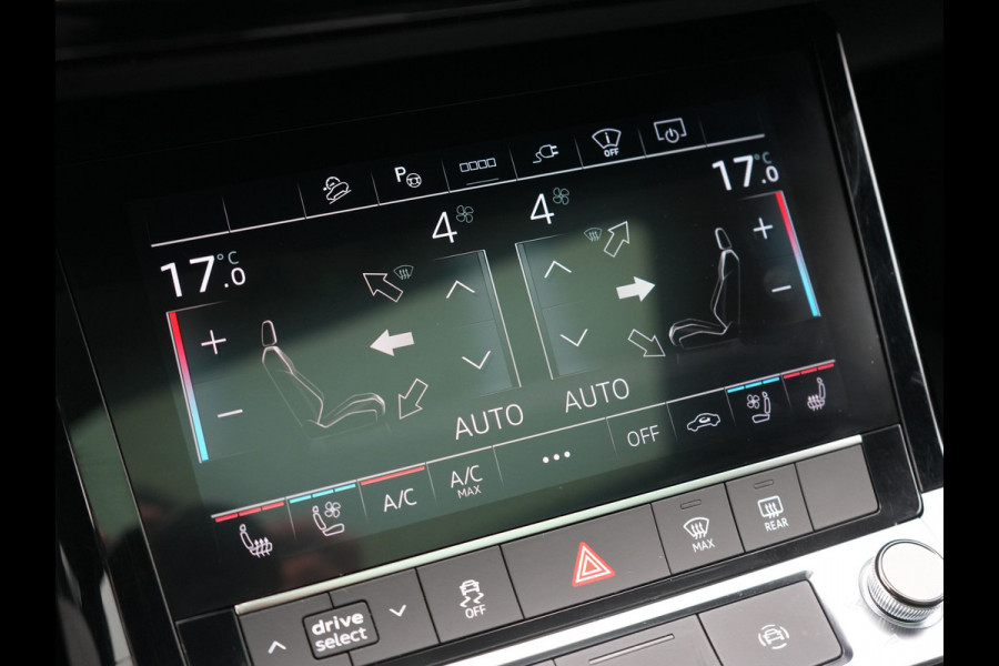 Audi Q8 e-tron 55 quattro Advanced Edition 115 kWh 408pk Dealer O.H | Panodak | Head Up | 360 Camera | Bang & Olufsen | Lederen Sportstoelen Massage & Memory | Stoelventilatie & Verwarming | Cruise Control | Keyless | Virtual | Navigatie | DAB | 21" L.M |