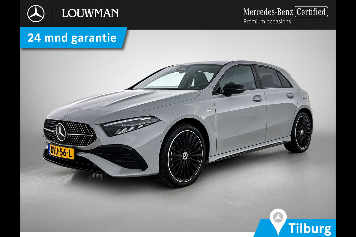Mercedes-Benz A-Klasse 250 e AMG Plug-In Hybride AMG Line | Night Pakket | 19 Inch AMG Velgen | Parkeerpakket met achteruitrijcamera | Ledkoplampen. Inclusief 24 maanden Mercedes-Benz Certified garantie voor Europa.