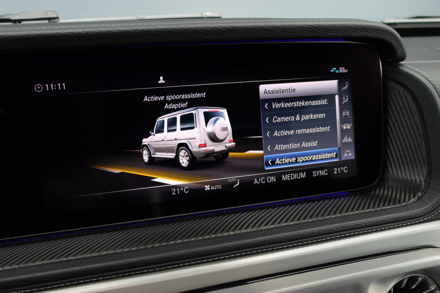 Mercedes-Benz G-Klasse 500 V8 | Schuifdak | Distronic+ | Standkachel | Burmester | Massage | Leder Exclusief | Stoelventilatie | Trekhaak | Sfeerverlichting | Apple Carplay |