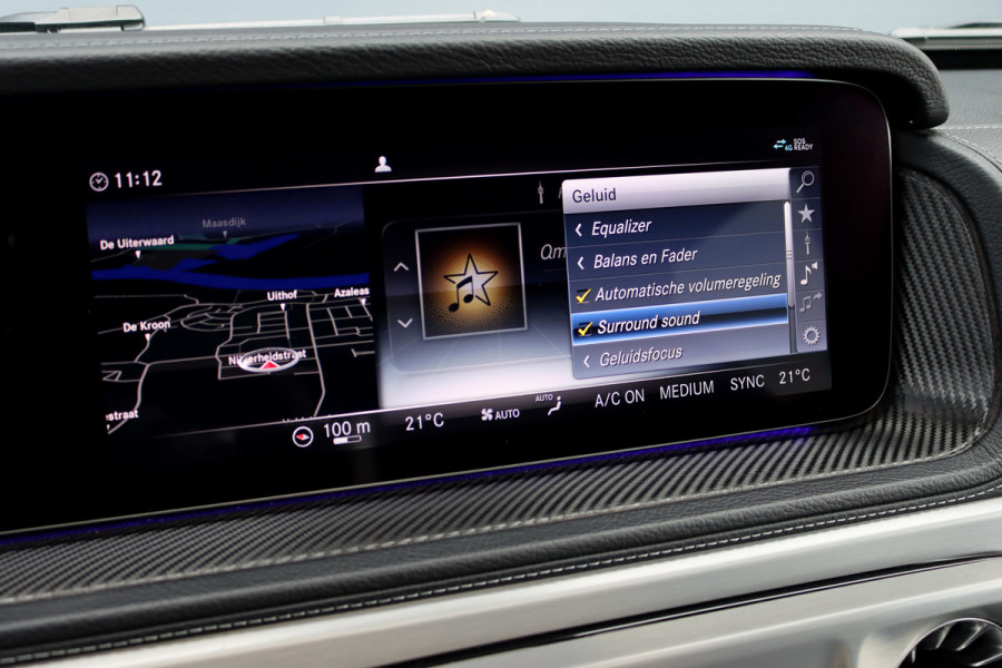 Mercedes-Benz G-Klasse 500 V8 | Schuifdak | Distronic+ | Standkachel | Burmester | Massage | Leder Exclusief | Stoelventilatie | Trekhaak | Sfeerverlichting | Apple Carplay |