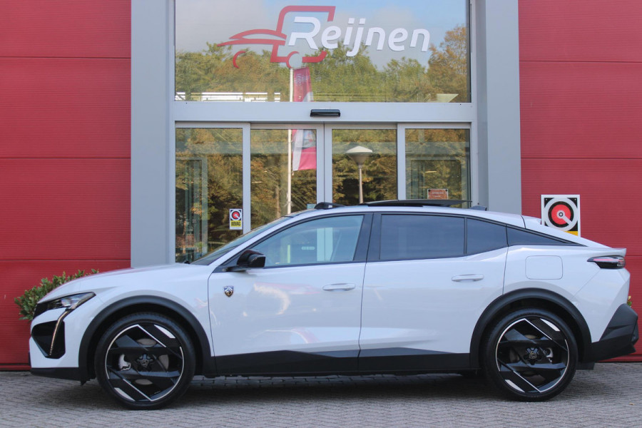 Peugeot 408 1.6 HYbrid 225PK EAT8 GT | PANORAMA SCHUIF/KANTEL DAK | ELEKTRISCH VERSTELBARE VOORSTOELEN MET MASAGE FUNCTIE | VOORSTOELEN VERWARMBAAR | STUUR VERWARMING | SFEER VERLICHTING | 20" LICHTMETALEN VELGEN | ELEKTRISCH BEDIENBARE ACHTERKLEP | LED MATRIX KOPLAMPEN | 360° CAMERA | PARKEERSENSOREN VOOR + ACHTER | DRAADLOZE TELEFOONLADER | DRAADLOZE APPLE CARPLAY/ANDROID AUTO | NAVIGATIE | DODEHOEK DETECTIE | ADAPTIVE CRUISE CONTROL |