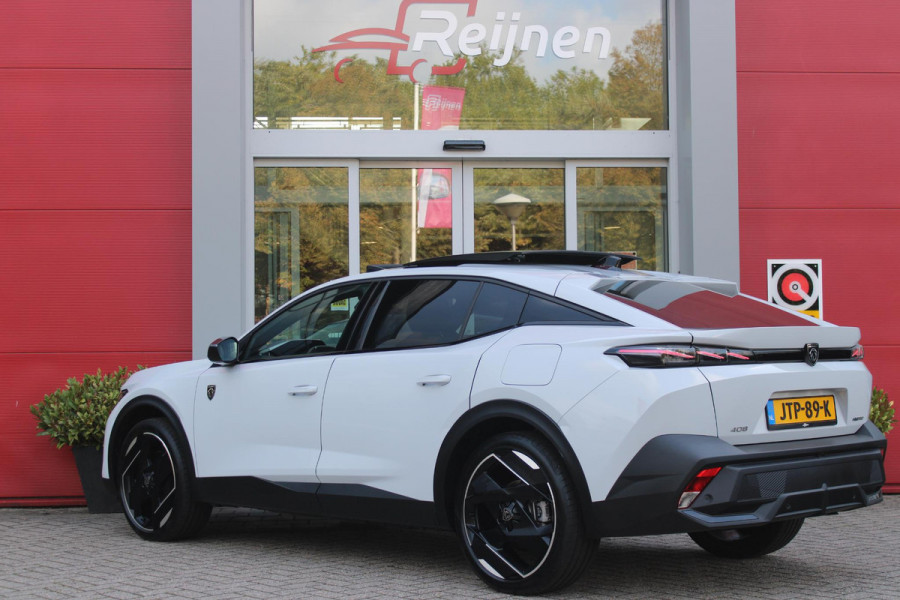 Peugeot 408 1.6 HYbrid 225PK EAT8 GT | PANORAMA SCHUIF/KANTEL DAK | ELEKTRISCH VERSTELBARE VOORSTOELEN MET MASAGE FUNCTIE | VOORSTOELEN VERWARMBAAR | STUUR VERWARMING | SFEER VERLICHTING | 20" LICHTMETALEN VELGEN | ELEKTRISCH BEDIENBARE ACHTERKLEP | LED MATRIX KOPLAMPEN | 360° CAMERA | PARKEERSENSOREN VOOR + ACHTER | DRAADLOZE TELEFOONLADER | DRAADLOZE APPLE CARPLAY/ANDROID AUTO | NAVIGATIE | DODEHOEK DETECTIE | ADAPTIVE CRUISE CONTROL |