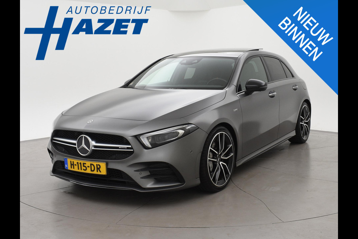 Mercedes-Benz A-Klasse AMG 35 4MATIC 306 PK ORIG. NL PANORAMA | BURMESTER | 360 CAMERA | MAGNO MOUNTAIN GRAY | PERFORMANCE SEATS