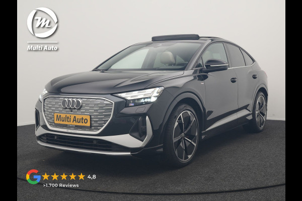 Audi Q4 Sportback e-tron 35 S Line 55 kWh 170pk Dealer O.H. | Panodak | Adaptive Cruise | Camera | Matrix LED | Lederen Comfortstoelen Verwarmd | Virtual Cockpit | Lane Assist | DAB | 21"L.M |