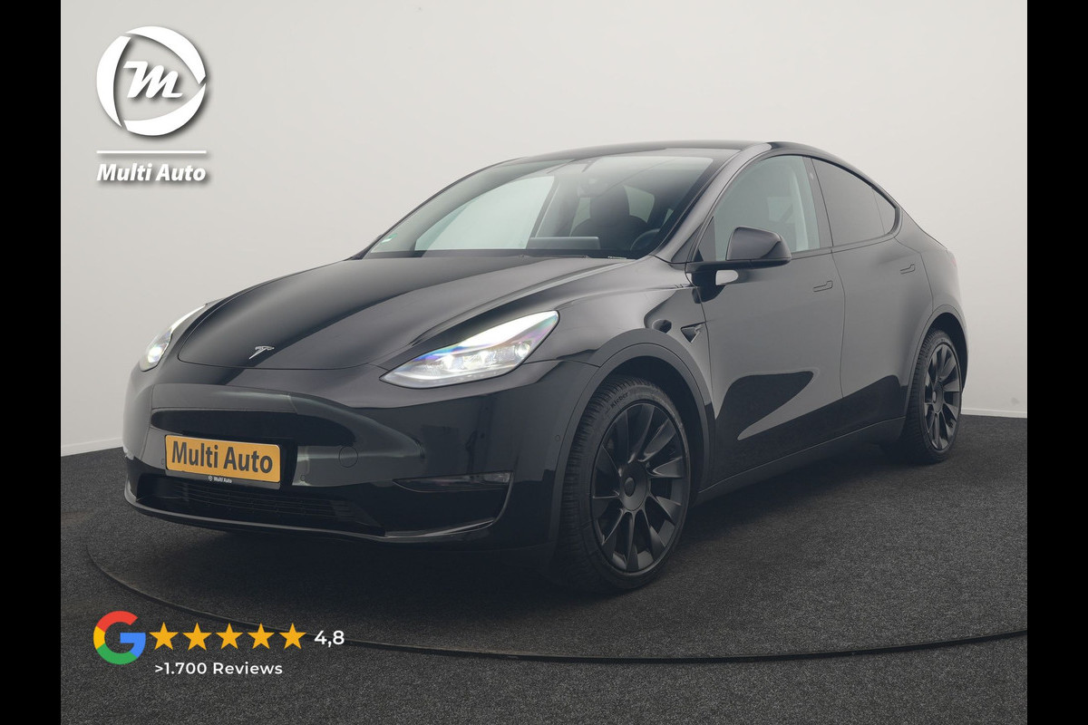 Tesla Model Y Long Range AWD 75 kWh 441pk | Full Self-Driving Capability | Panodak | Adaptive Cruise | 360 Camera | Lederen Sportstoelen Memory & Verwarmd | Navigatie |