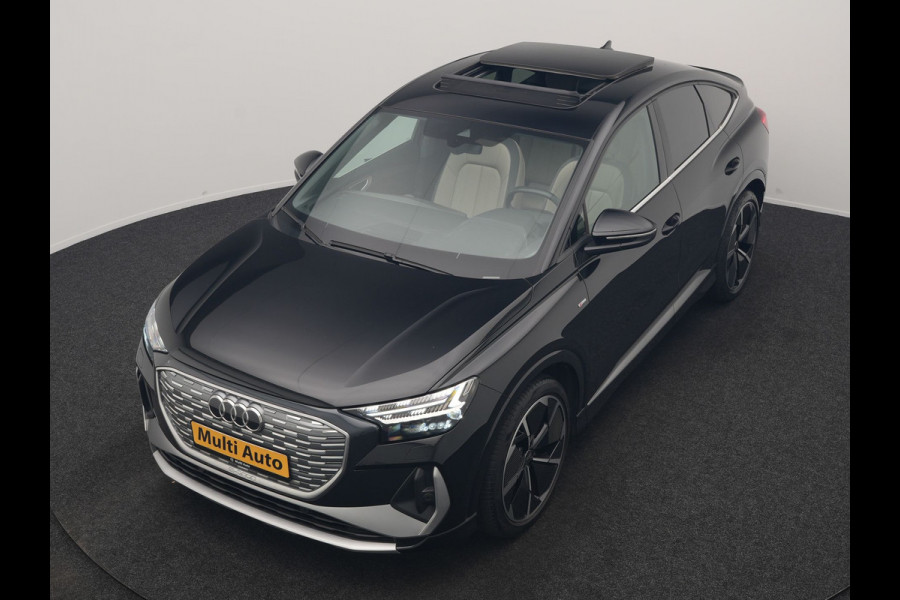 Audi Q4 Sportback e-tron 35 S Line 55 kWh 170pk Dealer O.H. | Panodak | Adaptive Cruise | Camera | Matrix LED | Lederen Comfortstoelen Verwarmd | Virtual Cockpit | Lane Assist | DAB | 21"L.M |