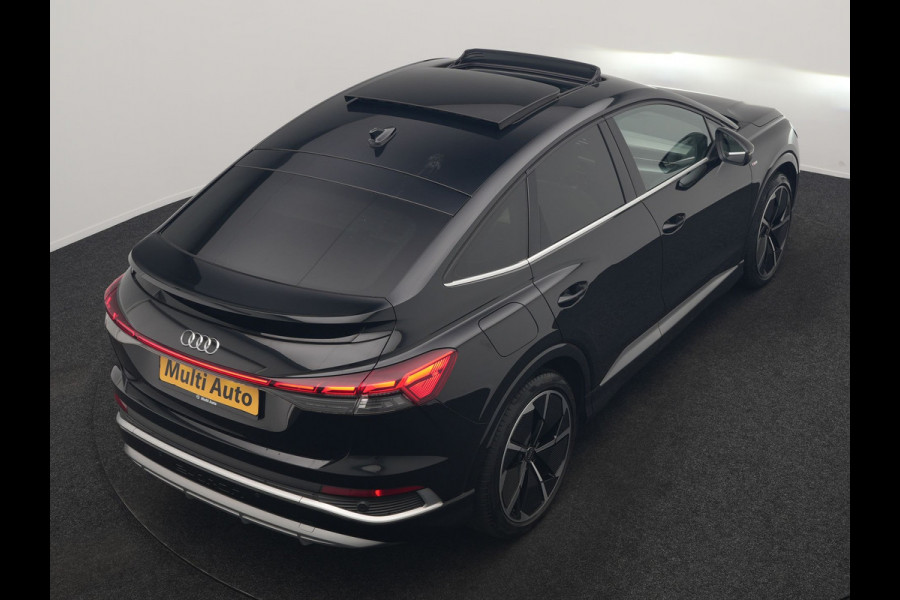 Audi Q4 Sportback e-tron 35 S Line 55 kWh 170pk Dealer O.H. | Panodak | Adaptive Cruise | Camera | Matrix LED | Lederen Comfortstoelen Verwarmd | Virtual Cockpit | Lane Assist | DAB | 21"L.M |