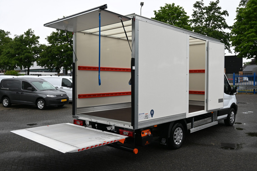 Ford e-Transit 68kWh 390L Trend Bakwagen met Dhollandia laadklep Navigatie met camera, Zijdeur