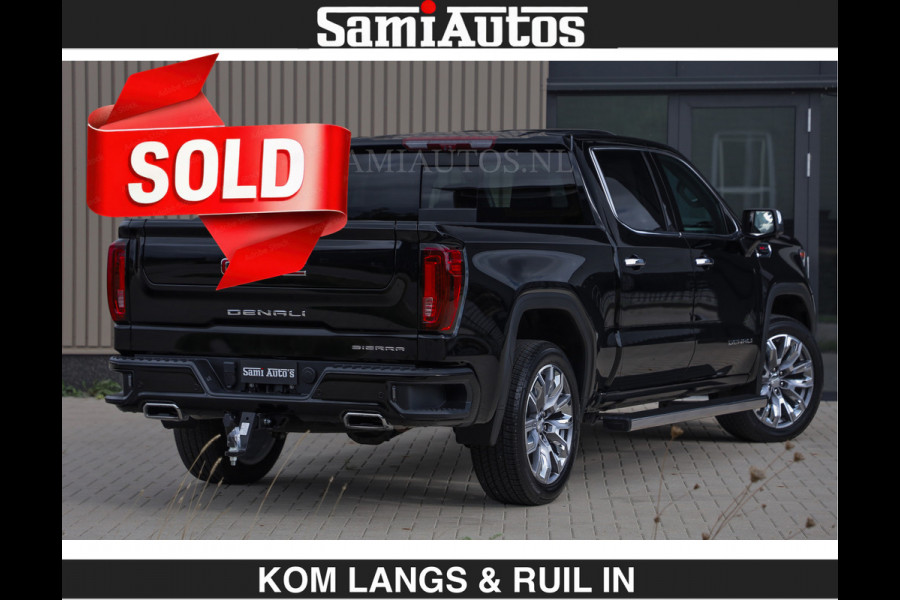 GMC Sierra DENALI | All-In Prijs | 6,2 V8 Full Option €79950,- excl | De Meest Luxe Pick-Up in zijn Klasse | Comfortabele Dubbele Cabine met Royale 5 Zitplaatsen | BPM vrij | Nu Leverbaar uit Voorraad | Voorraad Nr 2232 | De specialist in Amerikaanse pick‑ups in Nederland en Europa.