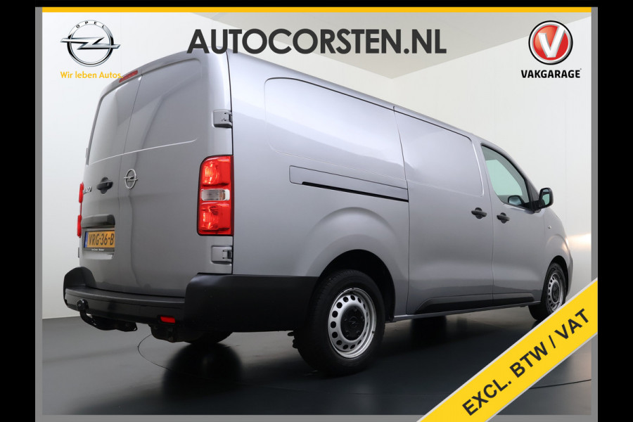 Opel Vivaro 2.0CDTI 145PK L3H1 3-Persoons Trekhaak 360°Camera Airco Navi Apple Carplay Android Auto Bluetooth Regen-Lichtsensor Cruise Control Betonplex Vloer Lat om lat betimmering Schuifdeur 2.500KG Trekgewicht Origineel Nederlandse Auto