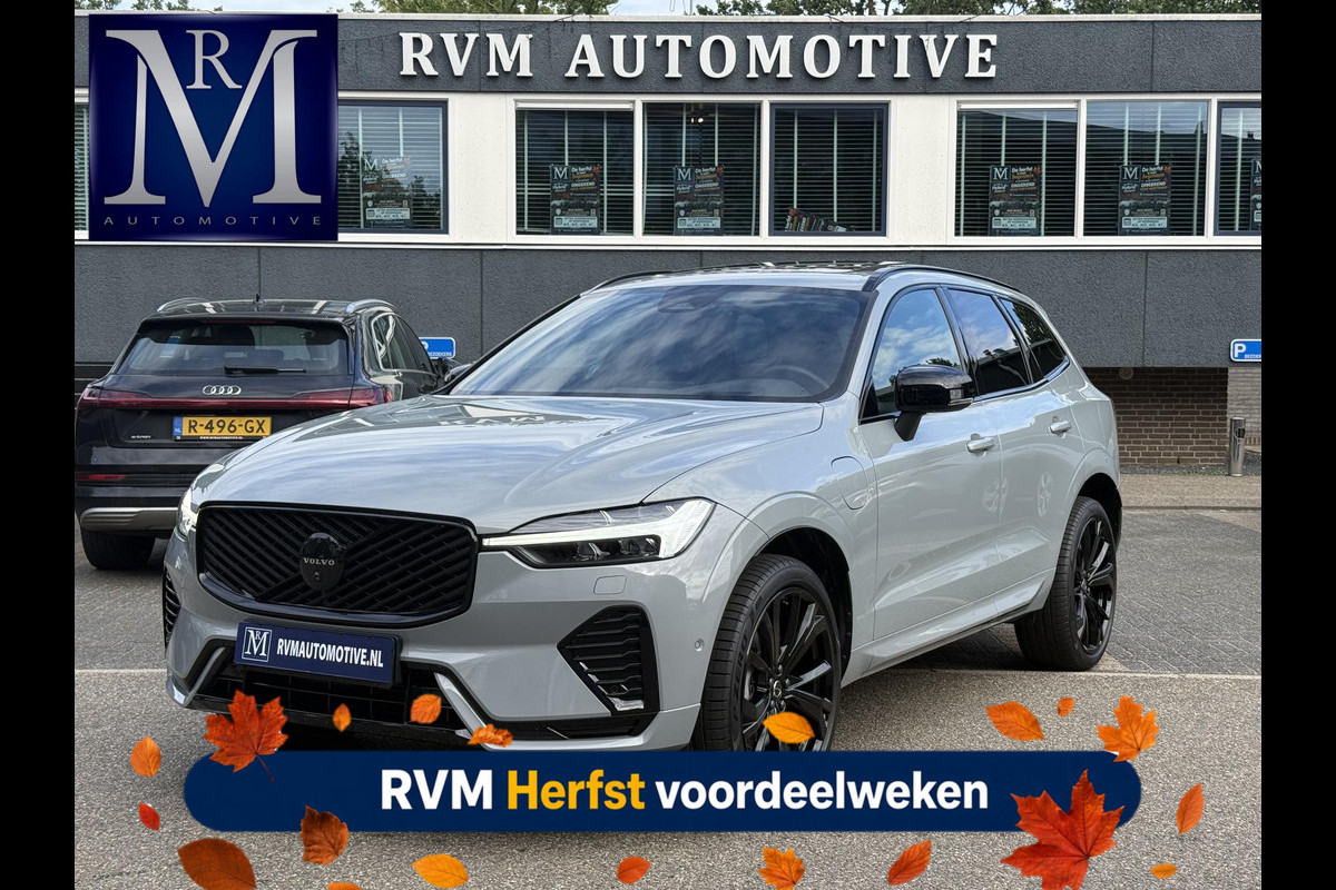 Volvo XC60 2.0 T8 Plug-in hybrid AWD Plus Black Edition VAN 58.900:,- VOOR:54.877,- UW HERFSTVOORDEEL: 4.023,-| UNIEK!| VAPOUR GREY| ELEKTRISCHE TREKHAAK| PANO| HK AUDIO| MEMORY STOELEN| HUD| 360 CAMERA| VOL OPTIES!|