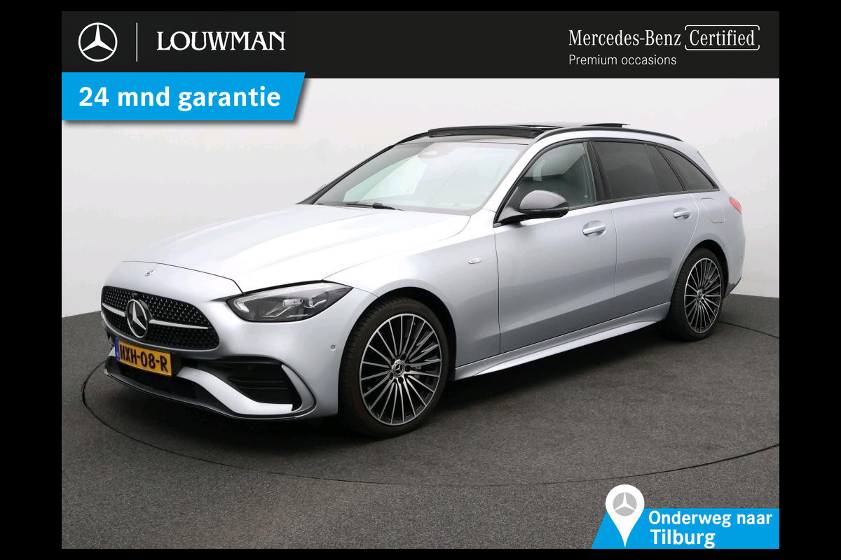 Mercedes-Benz C-Klasse Estate 300 e Business Solution AMG AMG Line | Night Pakket | Panorama Schuif-Kanteldak | Distronic | Parkeerpakket met 360°-camera | Sfeerverlichting. Inclusief 24 maanden Mercedes-Benz Certified garantie voor Europa.