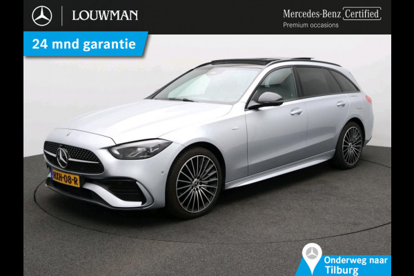 Mercedes-Benz C-Klasse Estate 300 e Business Solution AMG AMG Line | Night Pakket | Panorama Schuif-Kanteldak | Distronic | Parkeerpakket met 360°-camera | Sfeerverlichting. Inclusief 24 maanden Mercedes-Benz Certified garantie voor Europa.