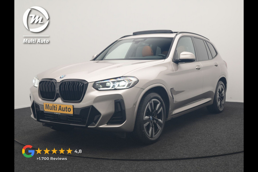 BMW iX3 M Sport 80 kWh 286pk Dealer O.H | Panodak | Adaptive Cruise | Camera | Lederen Sportstoelen Memory & Verwarmd | Sfeerverlichting | Blis | Apple Carplay | Navigatie | DAB | 19"L.M