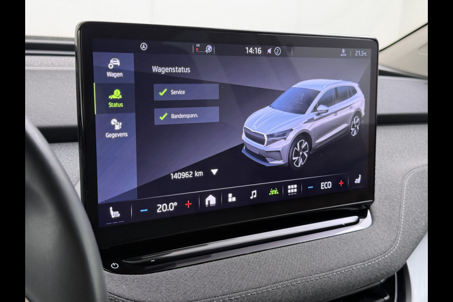 Škoda ENYAQ iV 204PK 80 SOH 92% Camera 3-Zone Ecc Stoel+Stuurverwarming Elek.Achterklep Navi Apple Carplay Android Auto Keyless advanced Pdc Comfort+Klimaat Plus P-Assist Isofix Privacy Glas Lmv DAB Rijstrooksensor 1e Eigenaar Dealeronderhouden