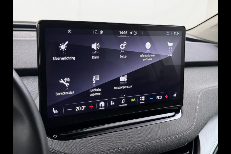 Škoda ENYAQ iV 204PK 80 SOH 92% Camera 3-Zone Ecc Stoel+Stuurverwarming Elek.Achterklep Navi Apple Carplay Android Auto Keyless advanced Pdc Comfort+Klimaat Plus P-Assist Isofix Privacy Glas Lmv DAB Rijstrooksensor 1e Eigenaar Dealeronderhouden