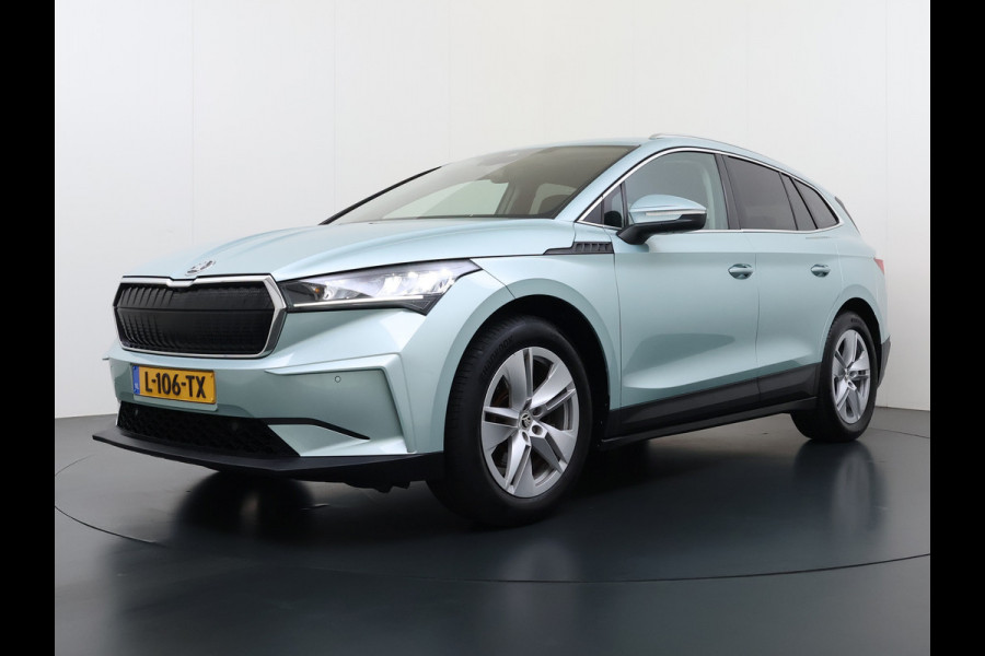 Škoda ENYAQ iV 204PK 80 SOH 92% Camera 3-Zone Ecc Stoel+Stuurverwarming Elek.Achterklep Navi Apple Carplay Android Auto Keyless advanced Pdc Comfort+Klimaat Plus P-Assist Isofix Privacy Glas Lmv DAB Rijstrooksensor 1e Eigenaar Dealeronderhouden