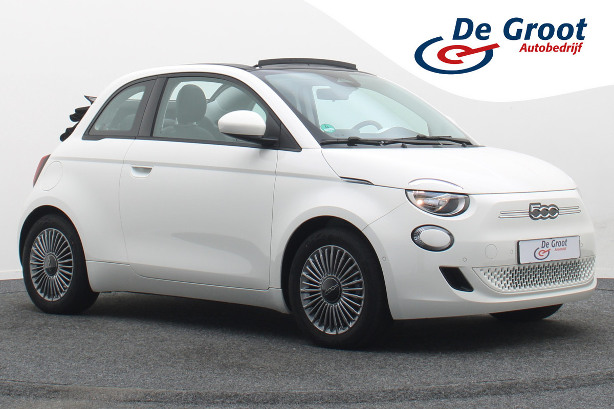 Fiat 500C Icon 42 kWh Cabrio Virtual Cockpit, Climate, Cruise, Apple Carplay, Camera, Stoelverwarming, 16''