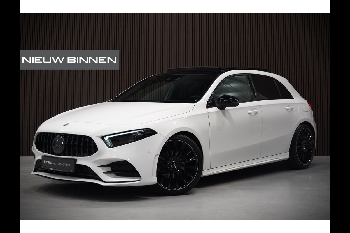 Mercedes-Benz A-Klasse 200 Business Solution AMG Upgrade | Panoramadak | Stoelverwarming | Cruise Control | Navigatie | Camera | LED High Performance | Keyless | Ambiance Verlichting | Parkeersensoren |