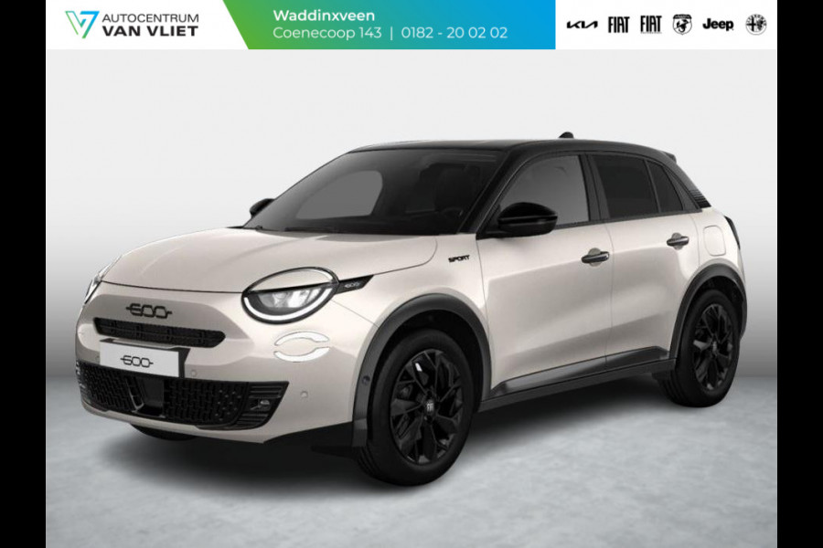 Fiat 600 1.2 Hybrid Sport | Clima | Camera | Adapt. Cruise | BSM | Navi | 18" | Winter Pack | Apple Carplay