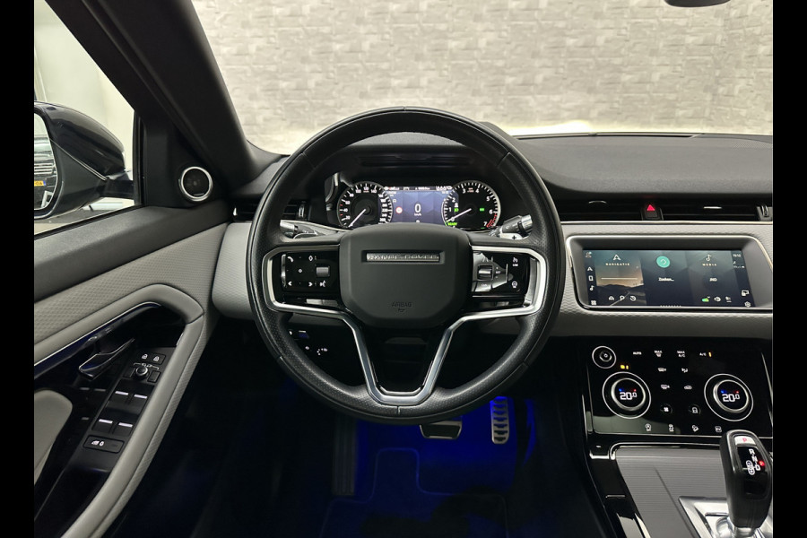 Land Rover Range Rover Evoque 1.5 P300e AWD R-Dynamic | Panorama | Leder | Meridian-Sound | Black-Optic | Sfeerverlichting | Stoelverwarming | Stuurverwarming | Camera | Elek. Achterklep | Voorruit Verwarming | Elektrische Stoelen | Lane Assist |
