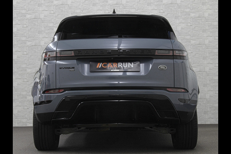 Land Rover Range Rover Evoque 1.5 P300e AWD R-Dynamic | Panorama | Leder | Meridian-Sound | Black-Optic | Sfeerverlichting | Stoelverwarming | Stuurverwarming | Camera | Elek. Achterklep | Voorruit Verwarming | Elektrische Stoelen | Lane Assist |