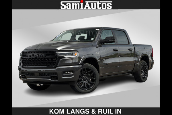 Dodge Ram LIMITED 2027 5.7 V8 HEMI | €79.950 excl excl | MAXIMAAL UITGERUST | NIEUWE KLEUR Granite Crystal Pearl met Ebony Red interior se DUBBELE CABINE | 5 PERSOONS | DC | Allernieuwste Limited 2027 in nieuwe kleur Granite Crystal Pearl  – volledig uitgerust met alle opties.