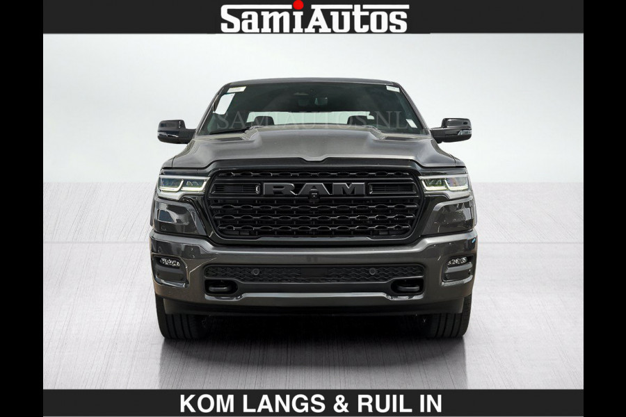 Dodge Ram LIMITED 2027 5.7 V8 HEMI | €79.950 excl excl | MAXIMAAL UITGERUST | NIEUWE KLEUR Granite Crystal Pearl met Ebony Red interior se DUBBELE CABINE | 5 PERSOONS | DC | Allernieuwste Limited 2027 in nieuwe kleur Granite Crystal Pearl  – volledig uitgerust met alle opties.
