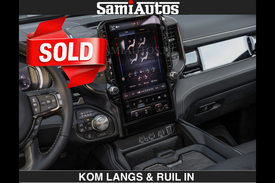 Dodge Ram Limited H.O 540HP 706Nm | € 84.950 excl | De Meest Luxe en Volle Pick-Up in zijn Klasse | LUCHTVERING | HUD | Massage + Full Opt Comfortabele Dubbele Cabine met Royale 5 Zitplaatsen | BPM vrij | Nu Leverbaar uit Voorraad | Voorraad Nr 2300 - 7689 | De specialist in Amerikaanse pick‑ups in Nederland en Europa.