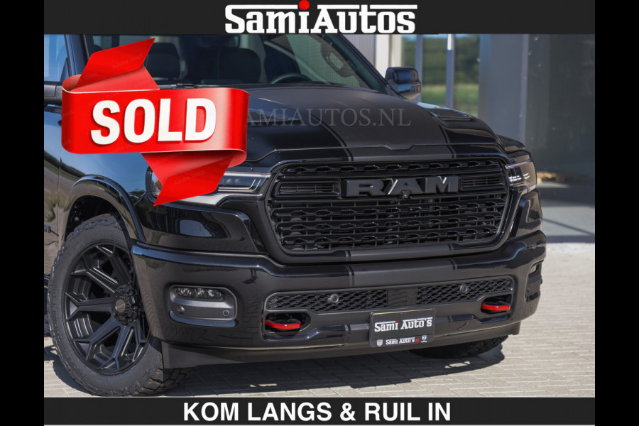 Dodge Ram Limited H.O 540HP 706Nm | € 84.950 excl | De Meest Luxe en Volle Pick-Up in zijn Klasse | LUCHTVERING | HUD | Massage + Full Opt Comfortabele Dubbele Cabine met Royale 5 Zitplaatsen | BPM vrij | Nu Leverbaar uit Voorraad | Voorraad Nr 2300 - 7689 | De specialist in Amerikaanse pick‑ups in Nederland en Europa.