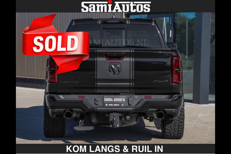 Dodge Ram Limited H.O 540HP 706Nm | € 84.950 excl | De Meest Luxe en Volle Pick-Up in zijn Klasse | LUCHTVERING | HUD | Massage + Full Opt Comfortabele Dubbele Cabine met Royale 5 Zitplaatsen | BPM vrij | Nu Leverbaar uit Voorraad | Voorraad Nr 2300 - 7689 | De specialist in Amerikaanse pick‑ups in Nederland en Europa.