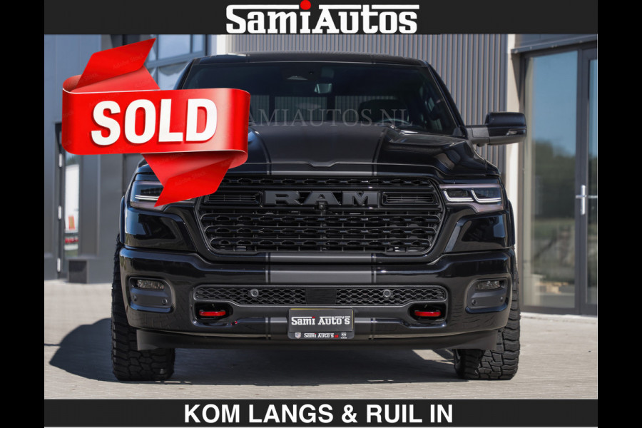 Dodge Ram Limited H.O 540HP 706Nm | € 84.950 excl | De Meest Luxe en Volle Pick-Up in zijn Klasse | LUCHTVERING | HUD | Massage + Full Opt Comfortabele Dubbele Cabine met Royale 5 Zitplaatsen | BPM vrij | Nu Leverbaar uit Voorraad | Voorraad Nr 2300 - 7689 | De specialist in Amerikaanse pick‑ups in Nederland en Europa.