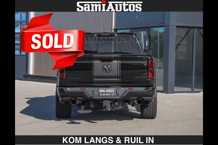 Dodge Ram Limited H.O 540HP 706Nm | € 84.950 excl | De Meest Luxe en Volle Pick-Up in zijn Klasse | LUCHTVERING | HUD | Massage + Full Opt Comfortabele Dubbele Cabine met Royale 5 Zitplaatsen | BPM vrij | Nu Leverbaar uit Voorraad | Voorraad Nr 2300 - 7689 | De specialist in Amerikaanse pick‑ups in Nederland en Europa.