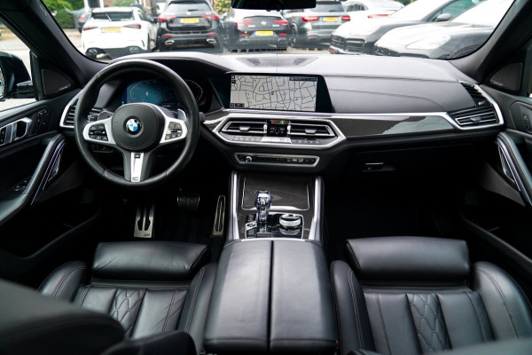 BMW X6 XDrive40i High Executive | Panorama | 360cam | Carbon | Adaptieve cruise control | Kristallen pook | 22 inch | Dealer onder