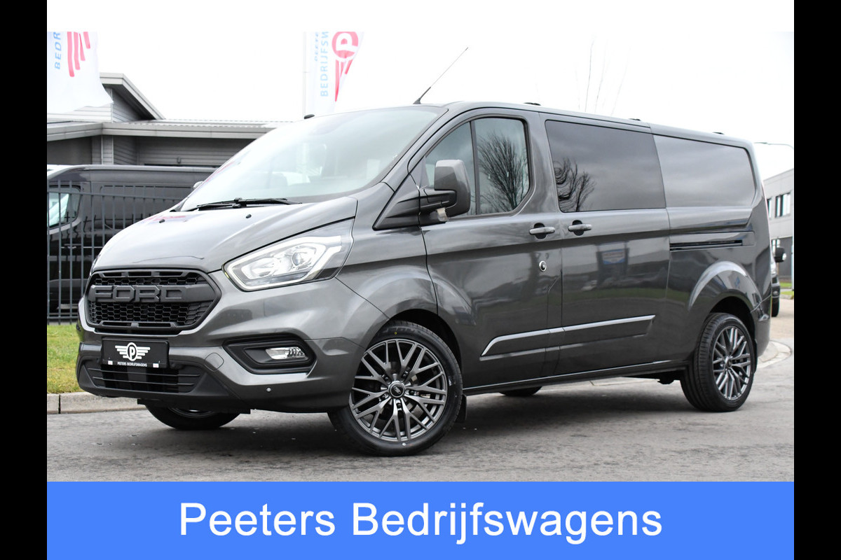 Ford Transit Custom 300 2.0 TDCI L2H1 DC Raptor Edition Limited Camera, Cruise, Carplay, 130pk, Automaat, Sensoren, Multimedia, 2 x Schuifdeur, UNIEK!