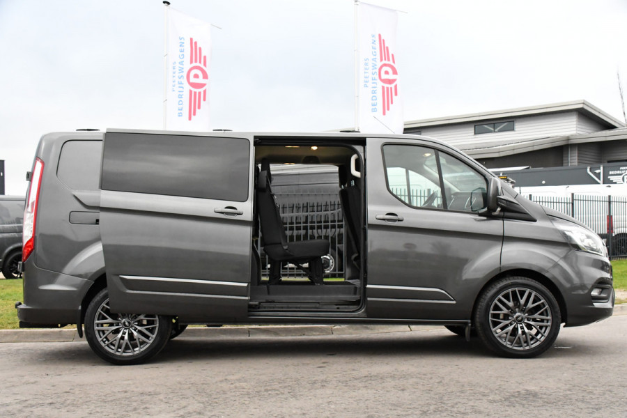 Ford Transit Custom 300 2.0 TDCI L2H1 DC Raptor Edition Limited Camera, Cruise, Carplay, 130pk, Automaat, Sensoren, Multimedia, 2 x Schuifdeur, UNIEK!