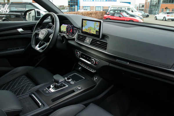 Audi SQ5 3.0TFSI Q5 Quattro S-Line 354pk Automaat! 1e Eig|NL|DLR|Luchtvering|Kuipstoelen|Panoramadak|Virtual Cockpit|Black|Carbon