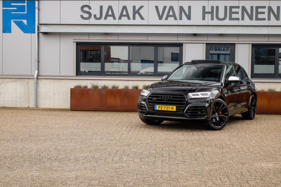 Audi SQ5 3.0TFSI Q5 Quattro S-Line 354pk Automaat! 1e Eig|NL|DLR|Luchtvering|Kuipstoelen|Panoramadak|Virtual Cockpit|Black|Carbon