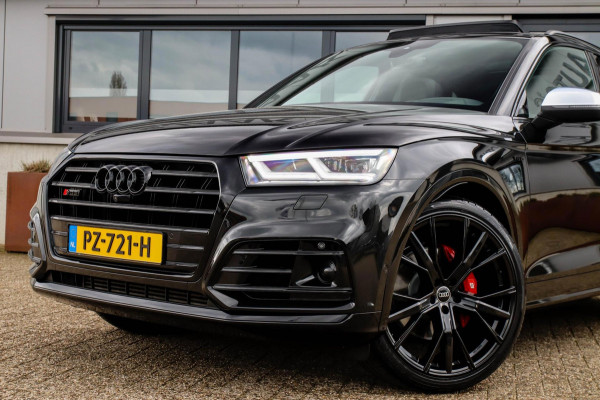 Audi SQ5 3.0TFSI Q5 Quattro S-Line 354pk Automaat! 1e Eig|NL|DLR|Luchtvering|Kuipstoelen|Panoramadak|Virtual Cockpit|Black|Carbon