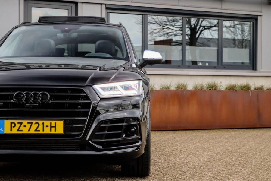 Audi SQ5 3.0TFSI Q5 Quattro S-Line 354pk Automaat! 1e Eig|NL|DLR|Luchtvering|Kuipstoelen|Panoramadak|Virtual Cockpit|Black|Carbon
