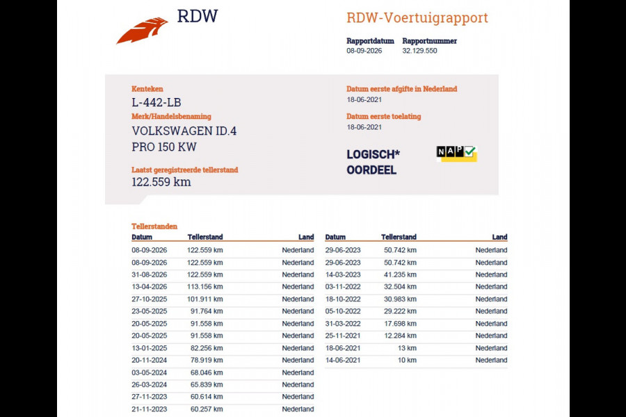 Volkswagen ID.4 82kWh 204PK Trekhaak Panoramadak SOH 90% Camera 3-Zone Ecc Adap.Cruise Matrix Led Led-a-lich dynamisch Apple Carplay Android Auto Isofix Privacy Glas Lmv 20" Led 1.000KG Trekgewicht 1e Eigenaar Origineel Nederlandse Auto