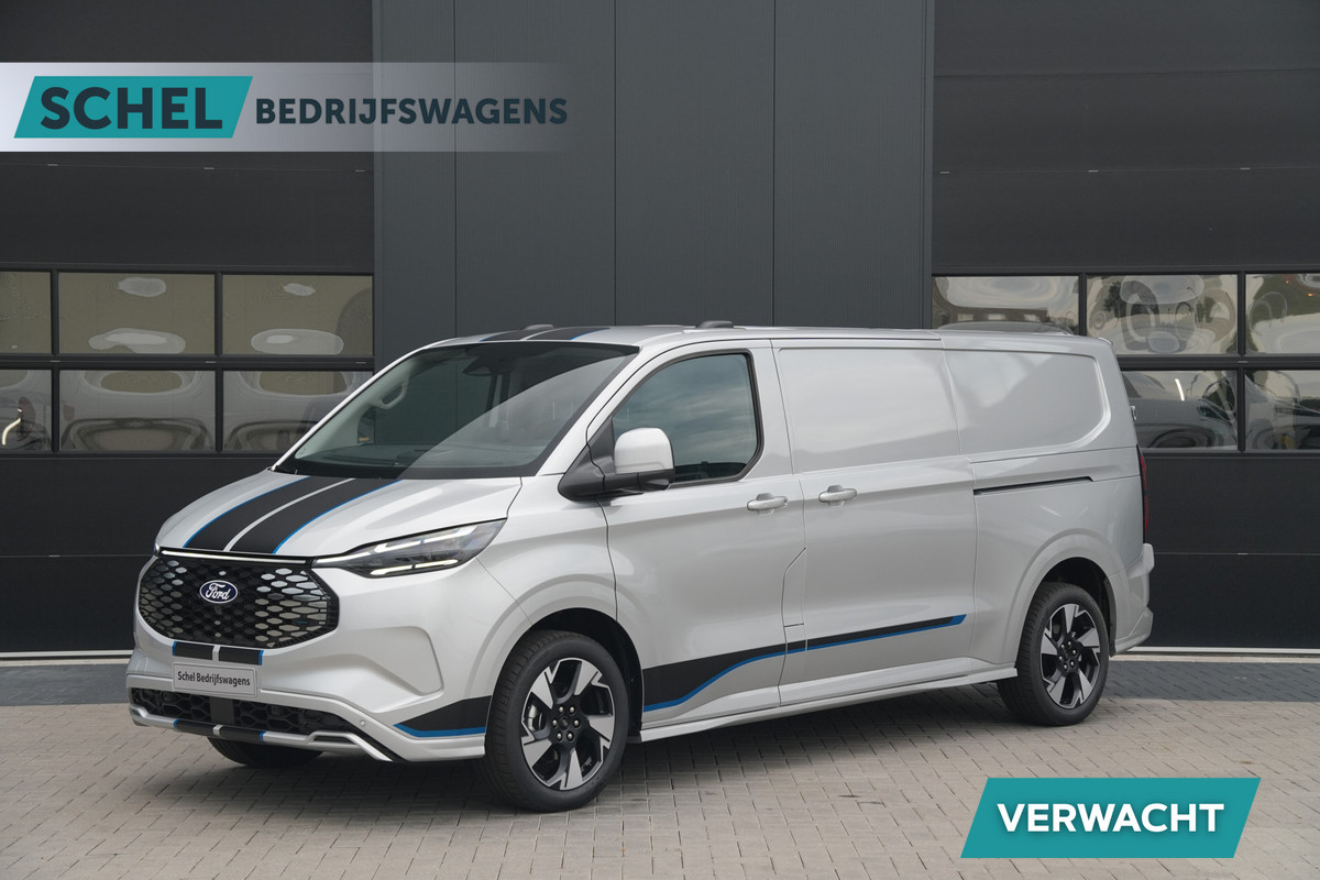 Ford E-Transit Custom 340 L2H1 Sport 71 kWh 218pk - 2x Schuif - ACC - B&O - Navi - Stoel/Stuurverwarming - 360 Camera - Trekhaak - Rijklaar