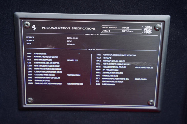 Ferrari F8 Tributo 3.9 V8 HELE / 6 D.KM / Full Carbon Exterior / Full ADAS